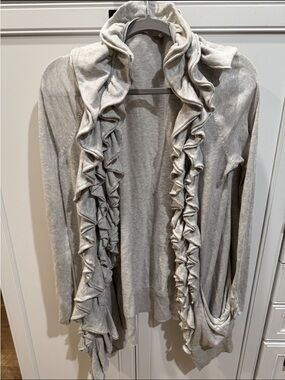 Anthropologie : Moth cardigan cashmere blend ruffle sweater